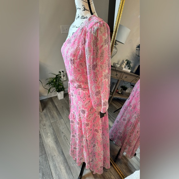 Tayler Elegant Pink Floral One-Shoulder Dress. - Picture 7 of 10